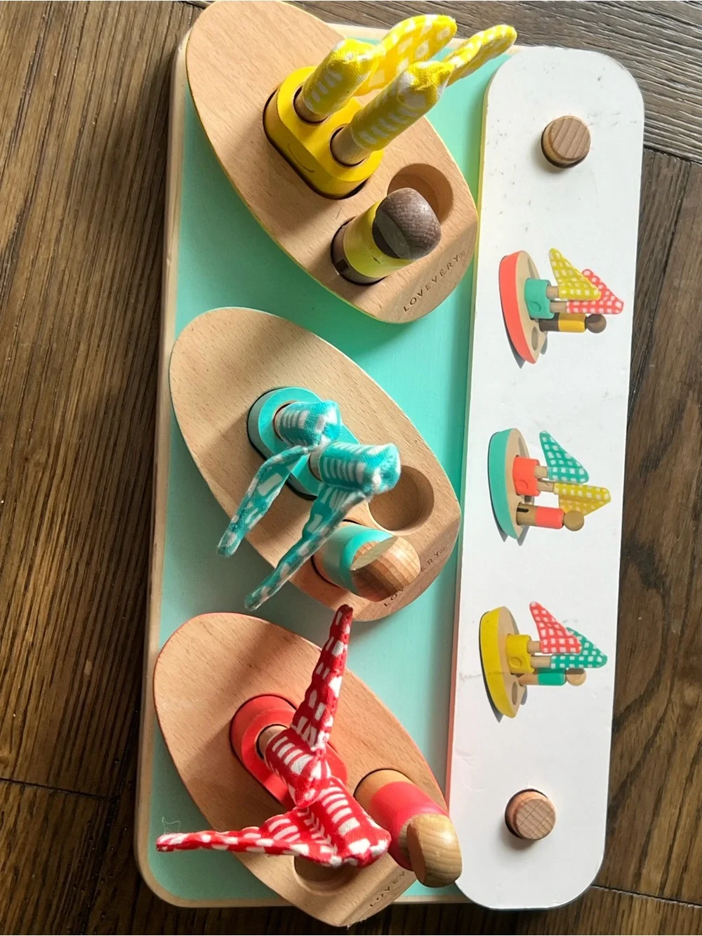 Pattern Match Boats & Cards Learning Set - Yellow, Teal, Red